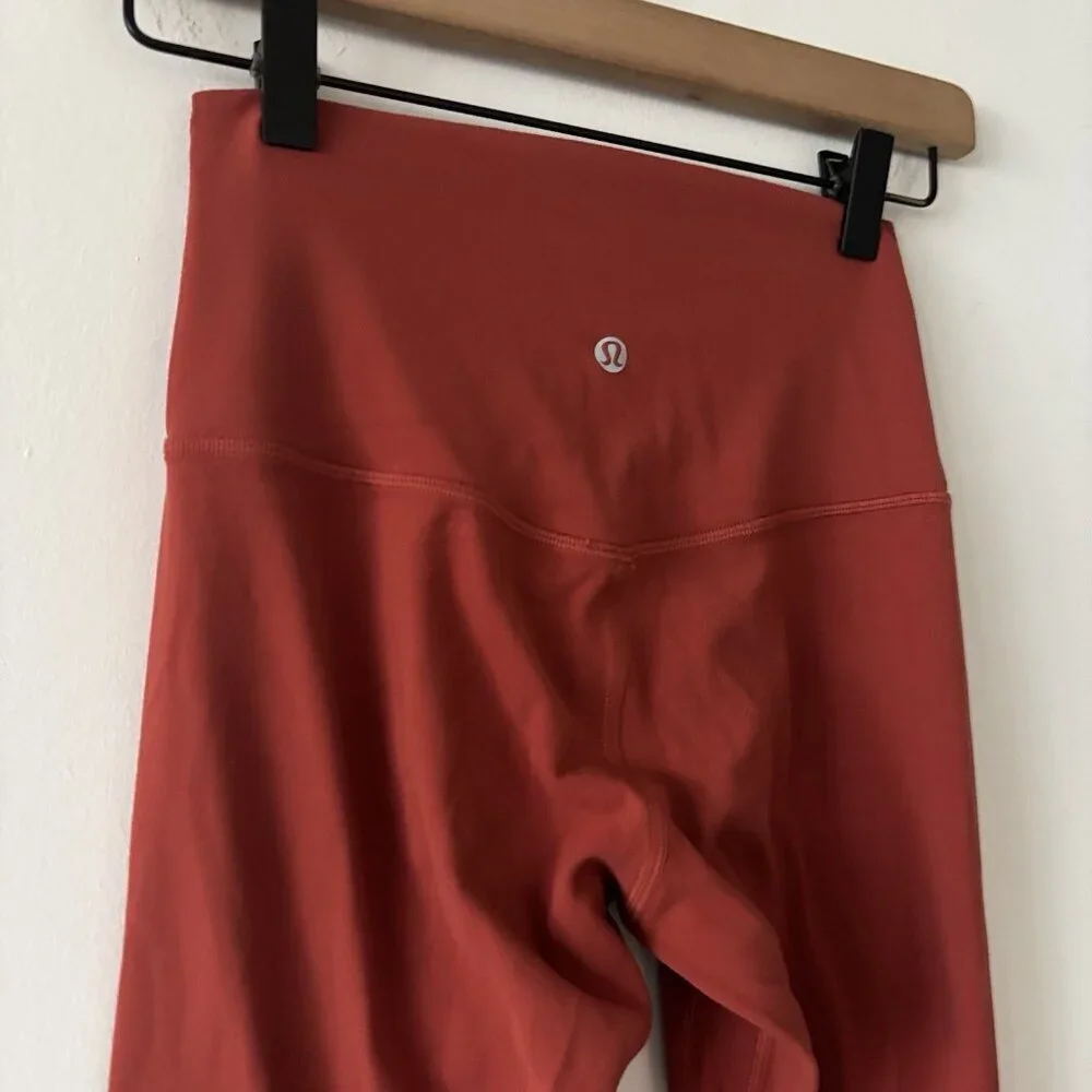 Lululemon‎ Align Pant Full Women's Sz 4 Orange Yoga Athleisure W5BOBS PILLING